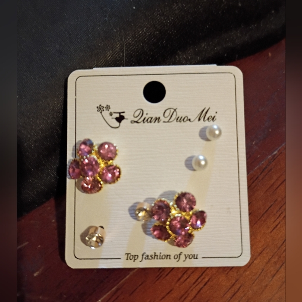 Flower Earrings Set Of 3 NIP